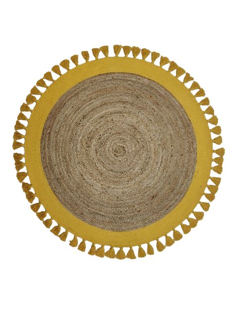 Alfombra Malibu Yute 150 cm Amarillo-0