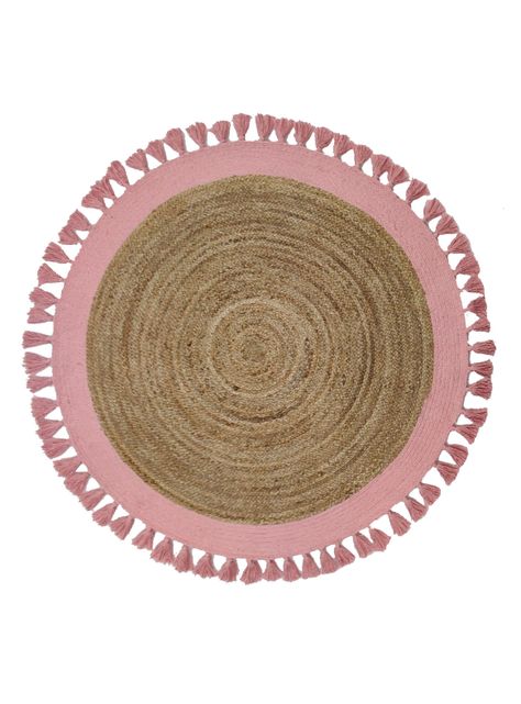 Alfombra Malibu Yute 150 cm Rosa-0