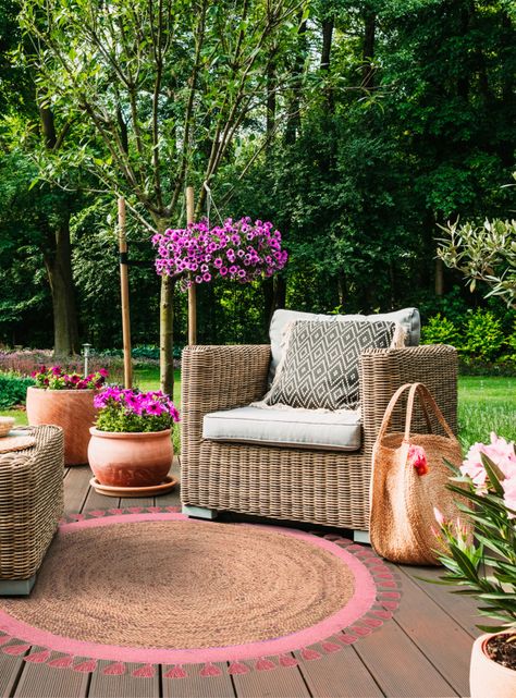 Alfombra Malibu Yute 150 cm Rosa-2