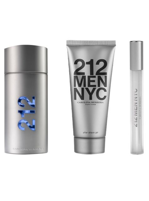 Set Perfume Carolina Herrera 212 Men EDT 100 ml + After Shave Gel 100 ml + Megaspritzer-0