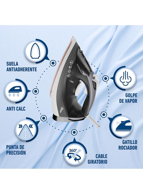 Plancha de Vapor con Suela Grande de Cerámica P2501-4