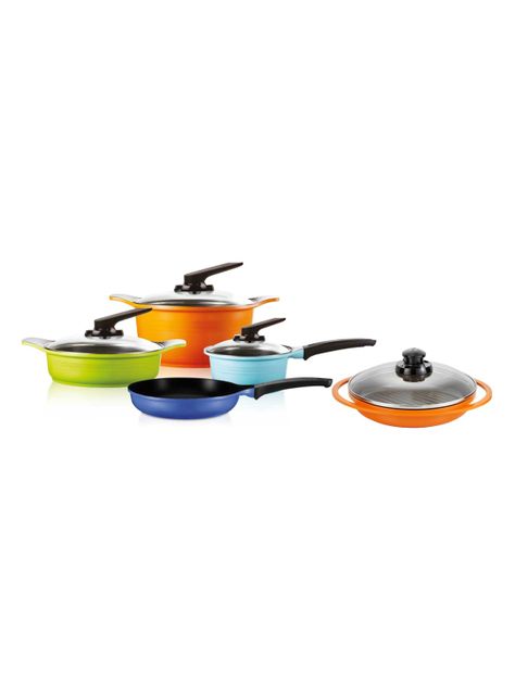 Set Batería Cocina 7 Piezas + Grill con Tapa-0