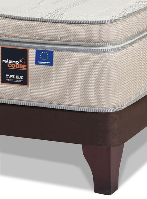 Cama Europea Máximo Cobre King + Respaldo Tubular + Velador Atenas-2