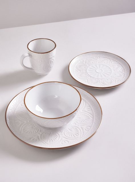 Set Vajilla 24 Piezas Crema Cerámica-2