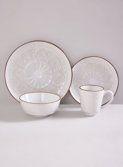 Set Vajilla 24 Piezas Crema Cerámica-0
