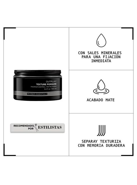 Crema Peinadora Control máximo del cabello Outplay Redken Brews 100ml-1