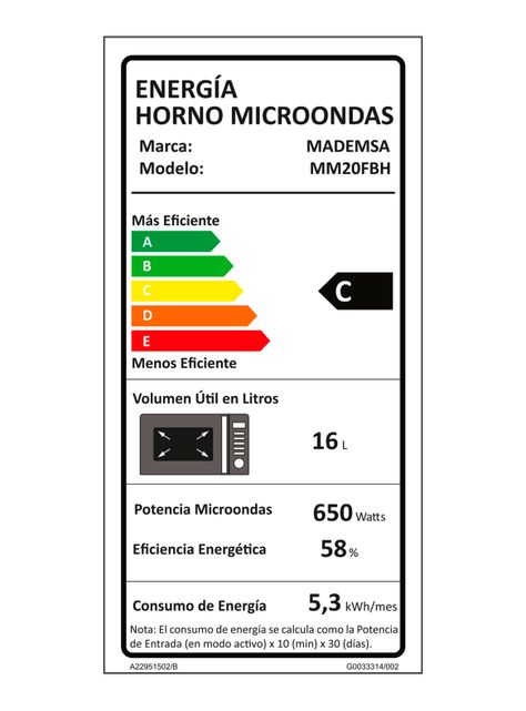 Microondas Digital 20 Litros 1050W MM20FBH-5