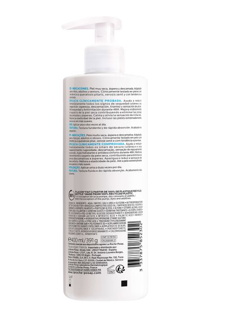 Crema Loción Hidratante Lipikar Lait Urea 10% 400ml-1