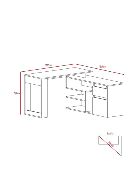 Combo: Biblioteca Lisa 180 cm con Puerta + Escritorio Alteza-2