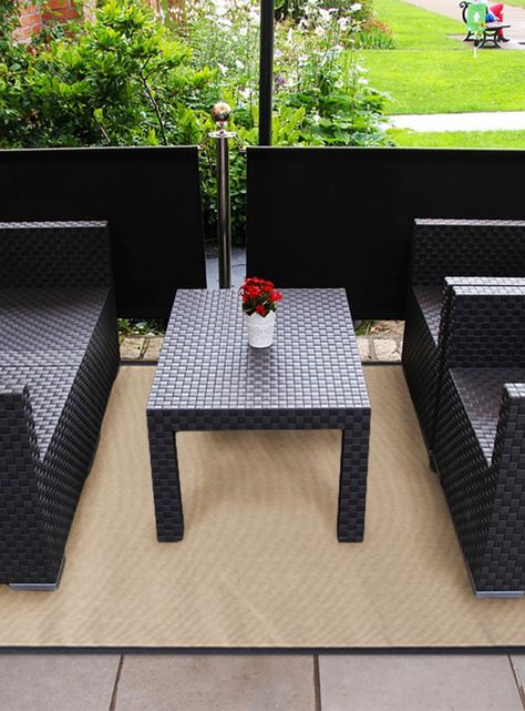 Alfombra Yute 190 x 290 cm Border Negro-2