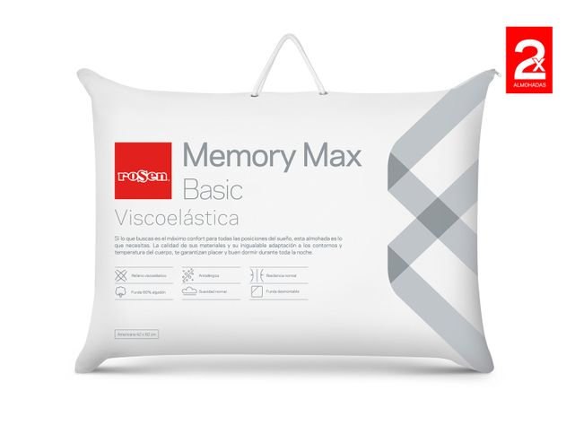 Pack 2 Almohadas Viscoelástica Memory Max 42x62 cm-0