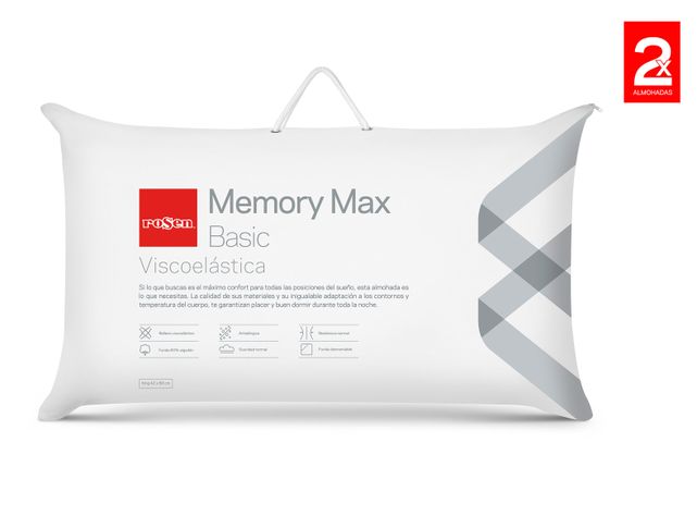 Pack 2 Almohadas King Viscoelástica Memory Max 42x80 cm-0
