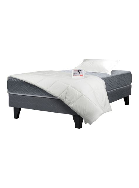 Cama Europea Cadiz 1.5 Plazas 190 cm + Set Textil-0