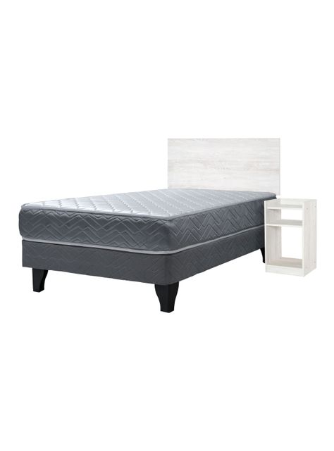Cama Europea Cadiz 1 Plaza 190 cm + Set de Muebles Alba White-0