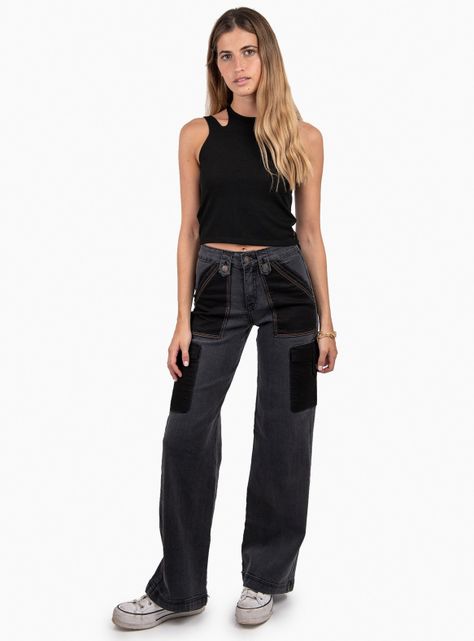 Jeans Lolita Pocket Juana Bicolor Baggy-3