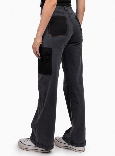 Jeans Lolita Pocket Juana Bicolor Baggy-1