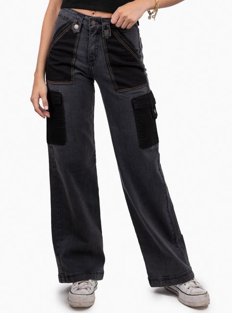 Jeans Lolita Pocket Juana Bicolor Baggy-0