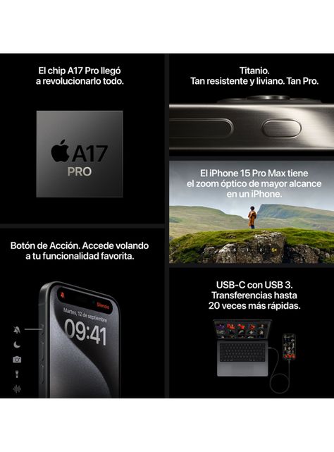 iPhone 15 Pro Max 256GB Titanio Negro-6