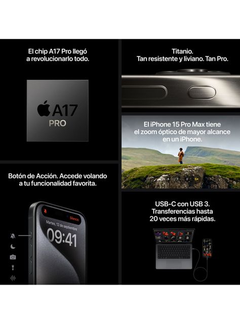 iPhone 15 Pro Max 256GB Titanio Natural-6