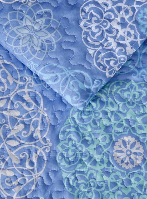 Quilt + Piecera King Mallorca Mandalas Azul Belutti-2