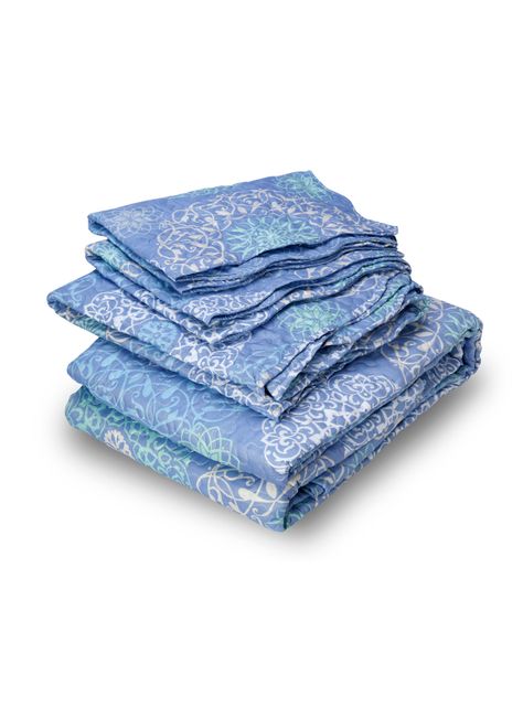 Quilt + Piecera King Mallorca Mandalas Azul Belutti-1