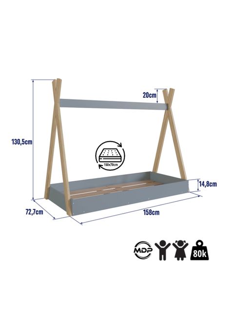 Cama de Transición Infantil Montessori Azul-1