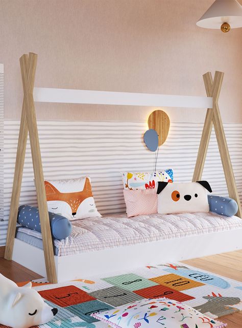 Cama de Transición Infantil Montessori Blanco-3