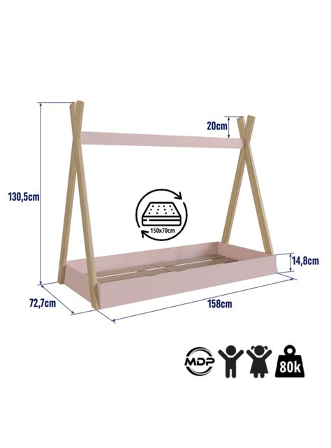 Cama de Transición Infantil Montessori Rosa-1