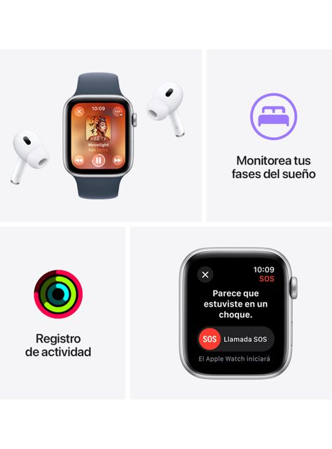 Apple Watch SE GPS 40mm Caja Aluminio y Correa Deportiva Blanco Estelar Talla M/L-6