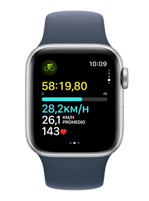 Apple Watch SE GPS 40mm Caja Aluminio Color Plata y Correa Deportiva Azul Talla S/M-5