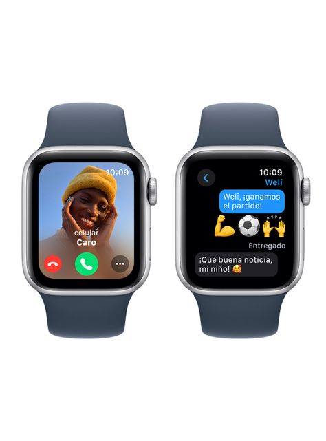 Apple Watch SE GPS 40mm Caja Aluminio Color Plata y Correa Deportiva Azul Talla S/M-3
