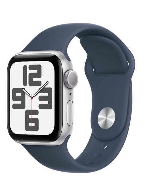 Apple Watch SE GPS 40mm Caja Aluminio Color Plata y Correa Deportiva Azul Talla S/M-0