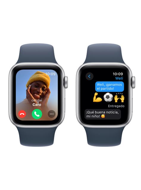Apple Watch SE GPS 40mm Caja Aluminio Color Plata y Correa Deportiva Azul Talla M/L-3