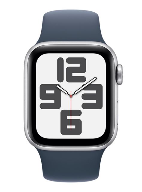 Apple Watch SE GPS 40mm Caja Aluminio Color Plata y Correa Deportiva Azul Talla M/L-1