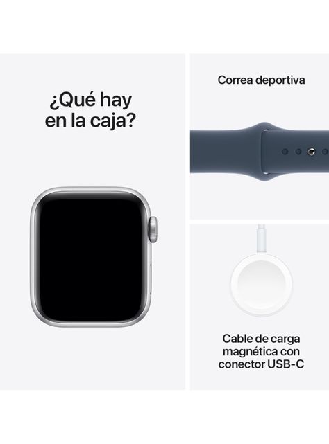 Apple Watch SE GPS 40mm Caja Aluminio Color Plata y Correa Deportiva Azul Talla M/L-7