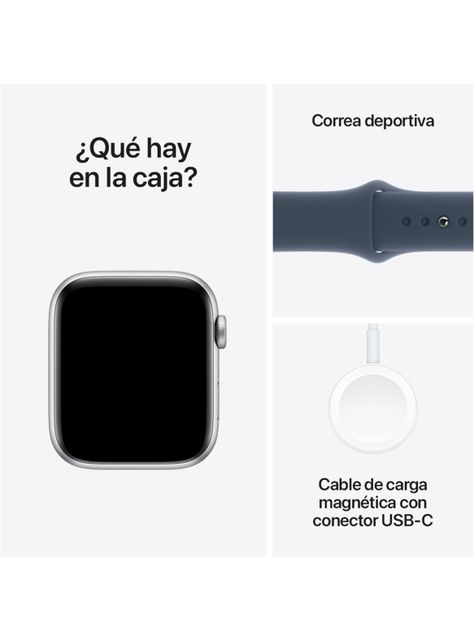 Apple Watch SE GPS 44mm Caja Aluminio Color Plata y Correa Deportiva Azul Talla M/L-7