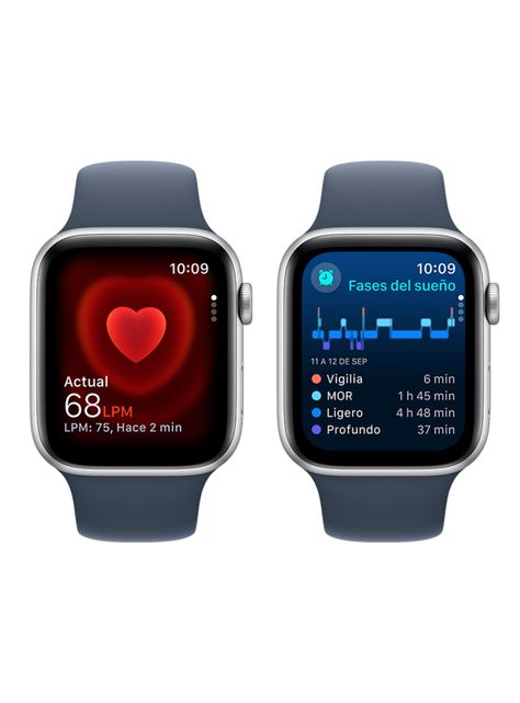 Apple Watch SE GPS 44mm Caja Aluminio Color Plata y Correa Deportiva Azul Talla M/L-4