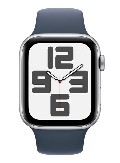 Apple Watch SE GPS 44mm Caja Aluminio Color Plata y Correa Deportiva Azul Talla M/L-1