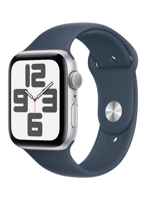 Apple Watch SE GPS 44mm Caja Aluminio Color Plata y Correa Deportiva Azul Talla M/L-0