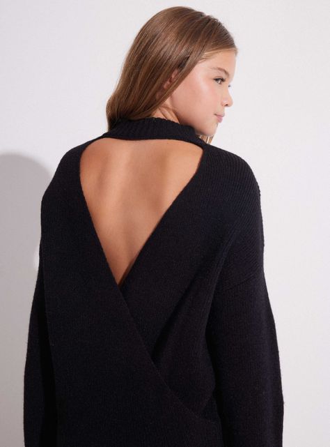 Sweater con Apertura en la Espalda-1