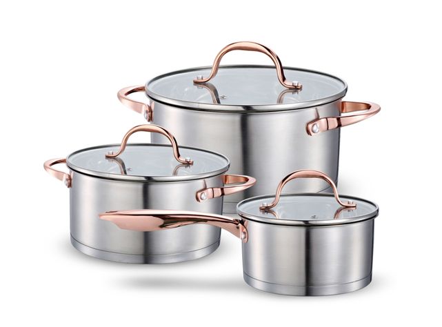 Batería de Cocina 6 Piezas Acero Inoxidable Cooper-0