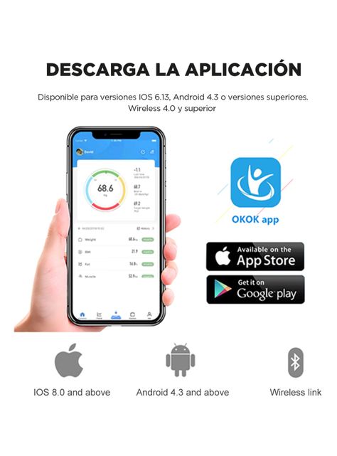 Balanza Digital Smart Bodyfit Negro-5