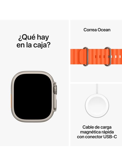 Apple Watch Ultra 2 GPS + Cellular Titanio 49mm Correa Ocean Naranja-8