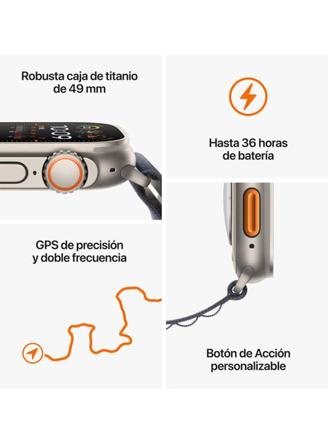 Apple Watch Ultra 2 GPS + Cellular Titanio 49mm Correa Loop Alpine Índigo Talla M-7