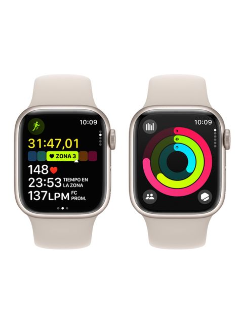 Apple Watch Series 9 GPS 41mm Caja Aluminio y Correa Deportiva Blanco Estelar Talla S/M-7