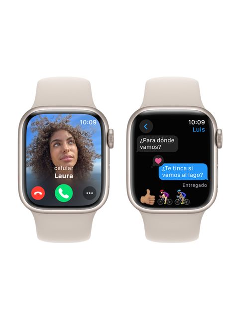 Apple Watch Series 9 GPS 41mm Caja Aluminio y Correa Deportiva Blanco Estelar Talla S/M-5