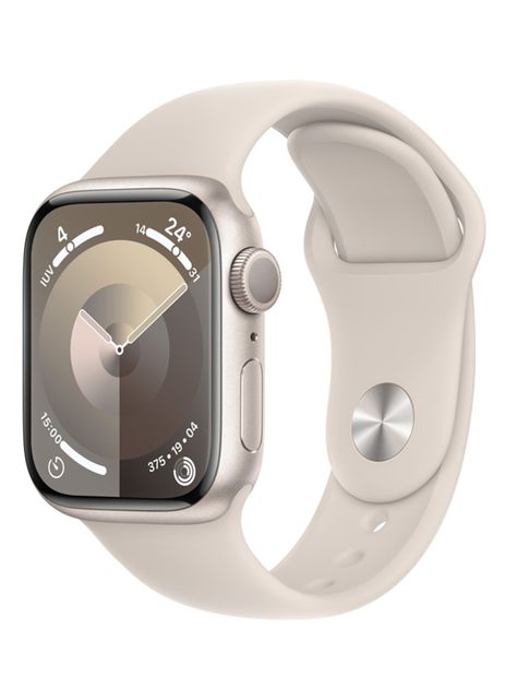 Apple Watch Series 9 GPS 41mm Caja Aluminio y Correa Deportiva Blanco Estelar Talla S/M-0