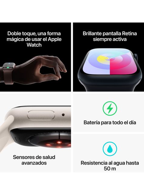 Apple Watch Series 9 GPS 41mm Caja Aluminio y Correa Loop Blanco Estelar-8