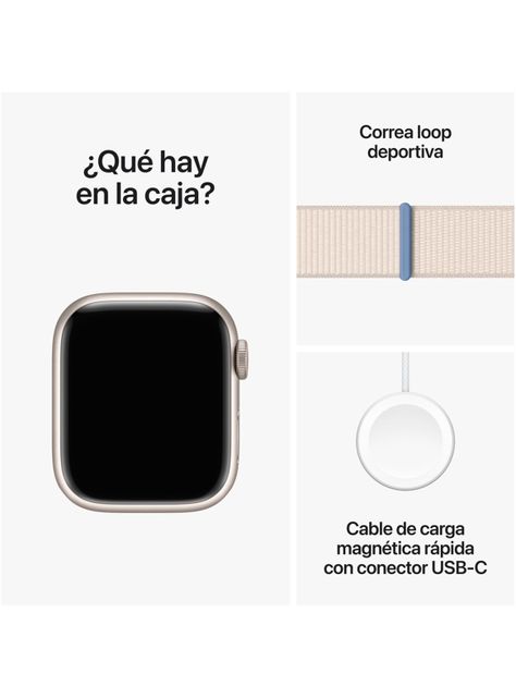 Apple Watch Series 9 GPS 41mm Caja Aluminio y Correa Loop Blanco Estelar-9