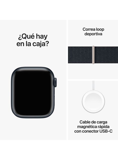 Apple Watch Series 9 GPS 41mm Caja Aluminio y Correa Loop Medianoche-9
